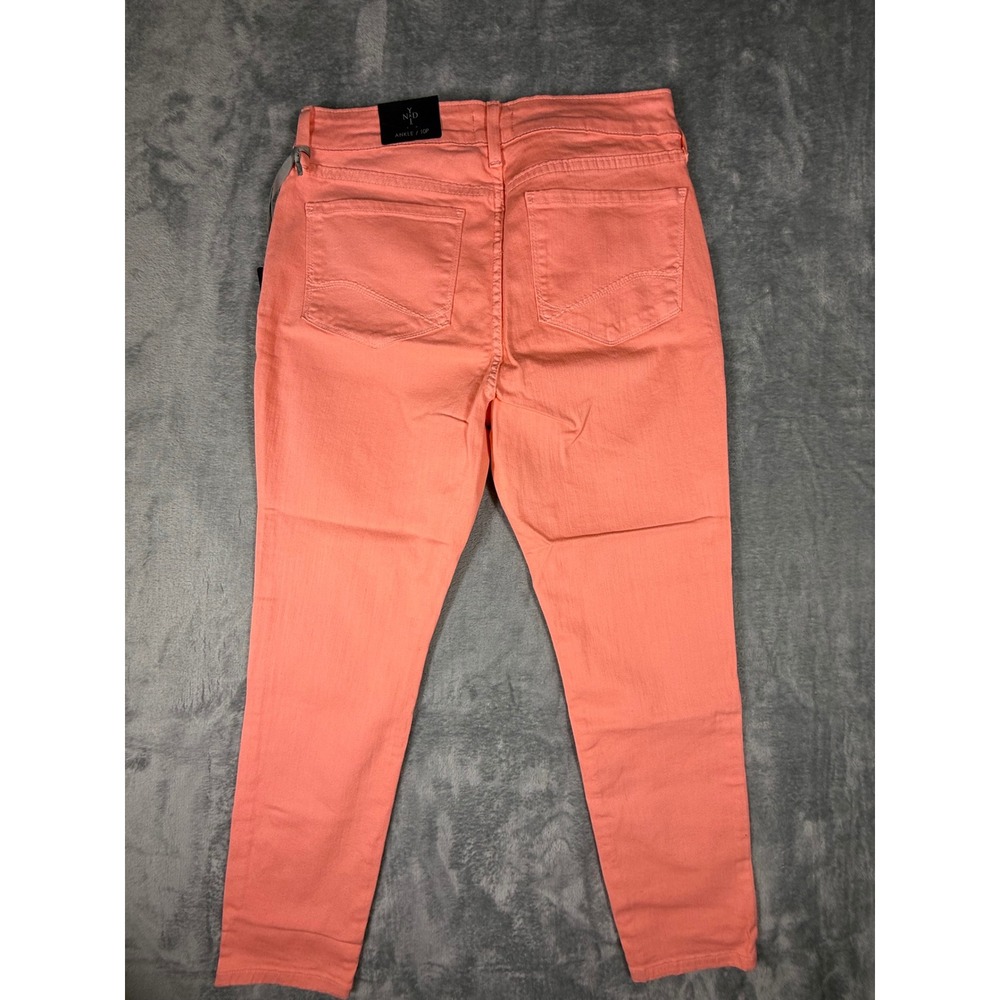 NYDJ Clarissa Ankle Skinny Jeans Bright Coral Pink Womens Size 10P Petite NWT - Picture 8 of 14